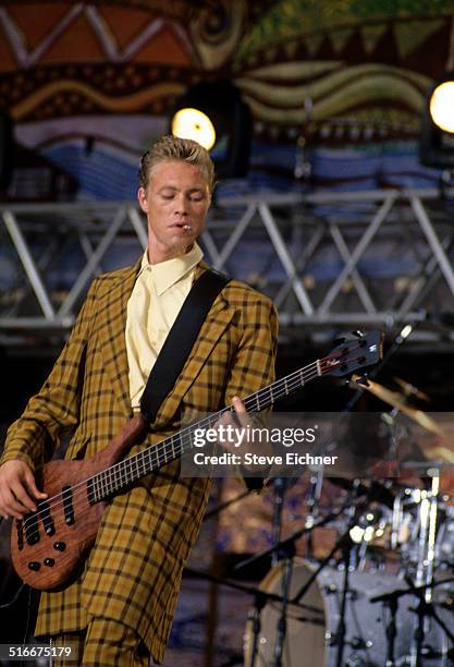 Martyn Lenoble of Porno for Pyros performs at Woodstock 94, Saugerties, New York, August 13, 1994.