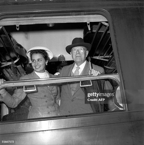 Undated photo of Spanish violoncellist and director Pablo Casals with his wife Marta Casals. Casals created the Prades Festival and died 1973 in...