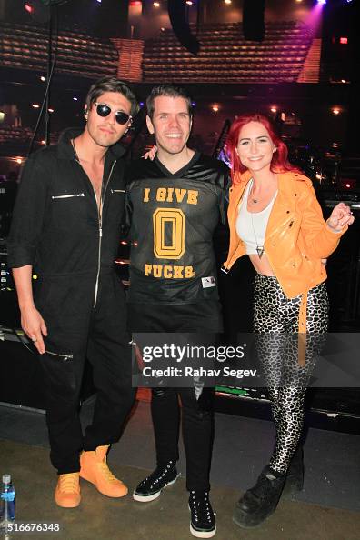 Mike Del Rio Mike Del Rio, Perez Hilton and Crista Ru of the band POWERS performs ...
