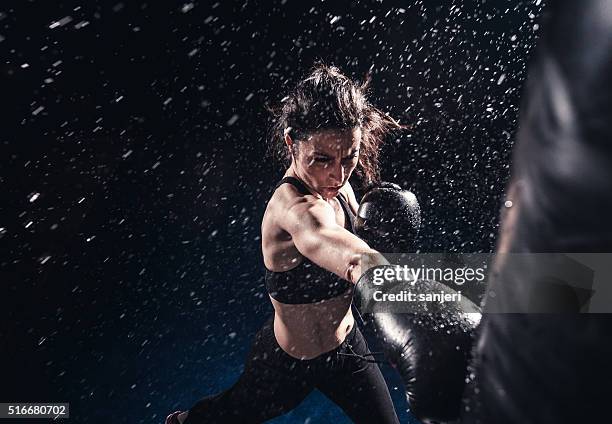 boxing power - female exercise bildbanksfoton och bilder