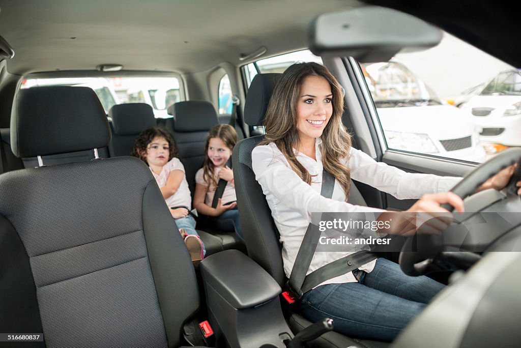 Woman driving a car