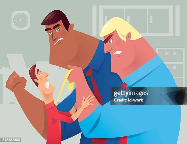 office conflict - partner violence stock illustrations