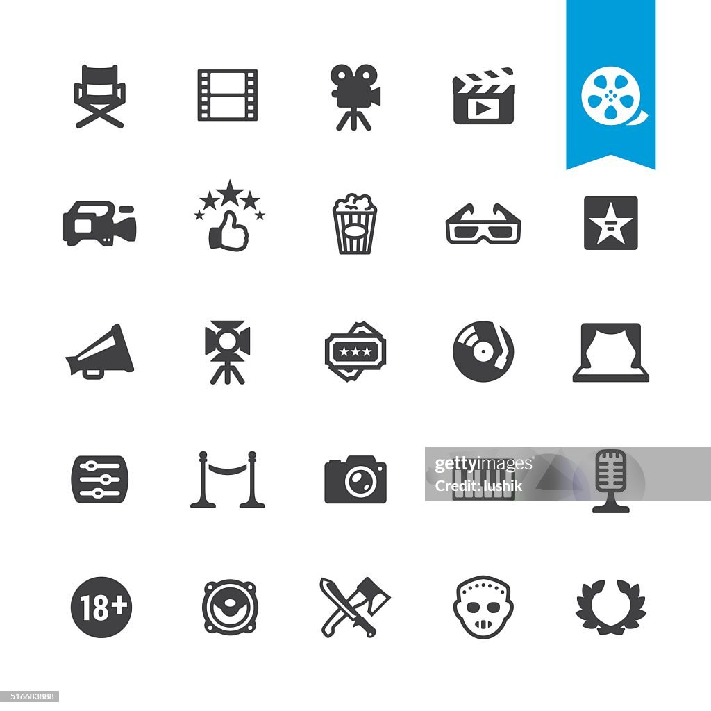 Film industry & Movies vector sign and icon