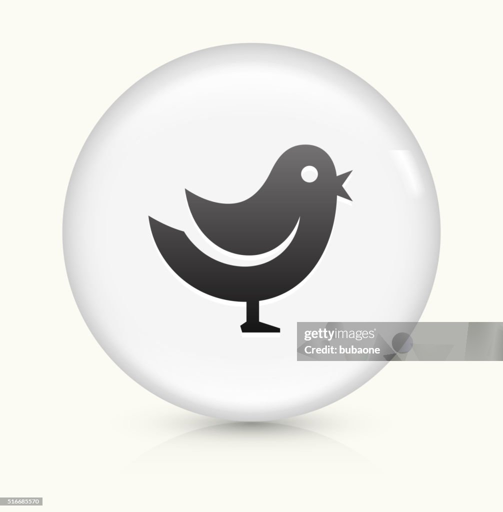 Vogel Symbol auf weißer Runder Vektor Knopf