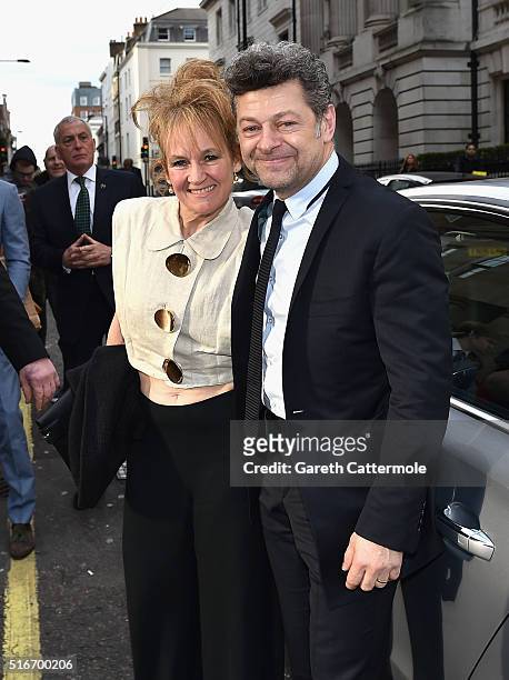Andy Serkis and Lorraine Ashbourne attend the Jameson Empire Awards 2016 at The Grosvenor House Hotel on March 20, 2016 in London, England.