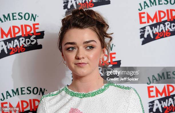 Maisie Williams attends the Jameson Empire Awards 2016 at The Grosvenor House Hotel on March 20, 2016 in London, England.
