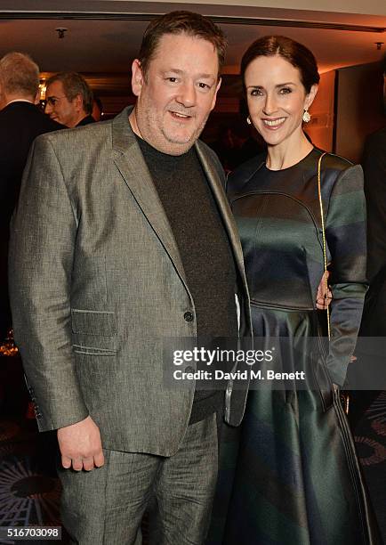 Johnny Vegas and Maia Dunphy attend the Jameson Empire Awards 2016 at The Grosvenor House Hotel on March 20, 2016 in London, England.