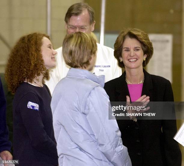 Maryland Lt. Governor and Maryland Democratic Gubernatorial Candidate Kathleen Kennedy Townsend, with her two daughters Kate and Maeve and husband...