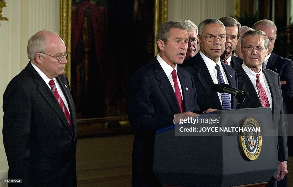 Signing Rfs W. Bush President George W. Bush speaks before signing the joint... News Photo ...
