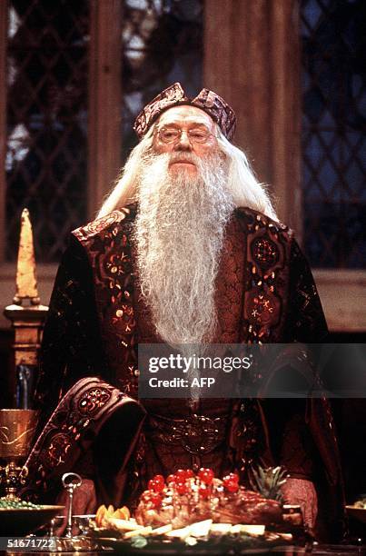 This undated file photo shows Irish actor Richard Harris in the role of Professor Dumbledore in the US film "Harry Potter". Harris who starred in...