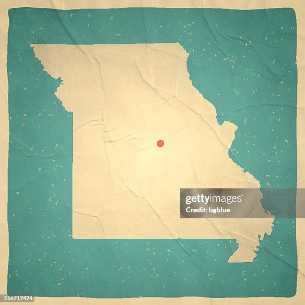 missouri map on old paper - vintage texture - missouri state stock illustrations