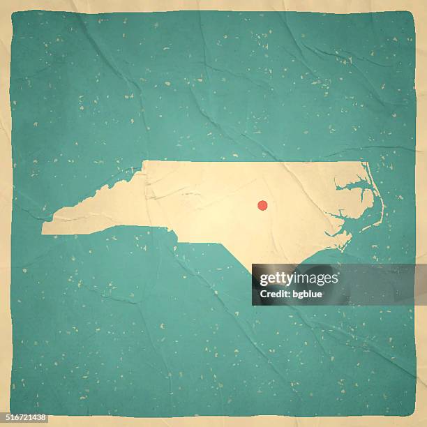 North Carolina Map On Old Paper Vintage Texture, Stockfoto
