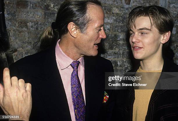 Peter Fonda and Leonardo DiCaprio at the Red Rock West Party at Club USA, New York, April 2, 1994.
