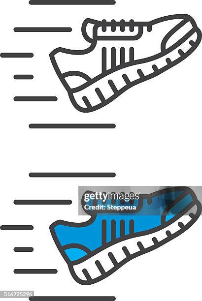 sneakers icon - athleticism stock illustrations