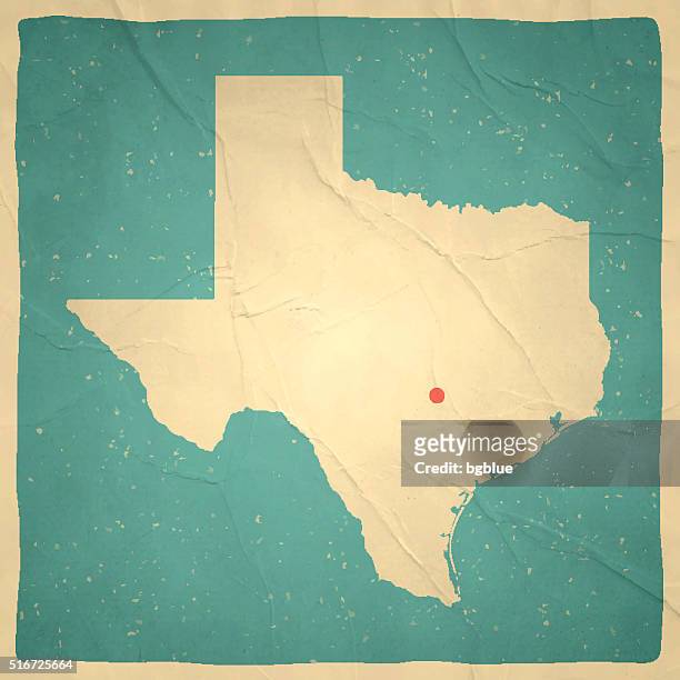 texas map on old paper - vintage texture - texas stock illustrations