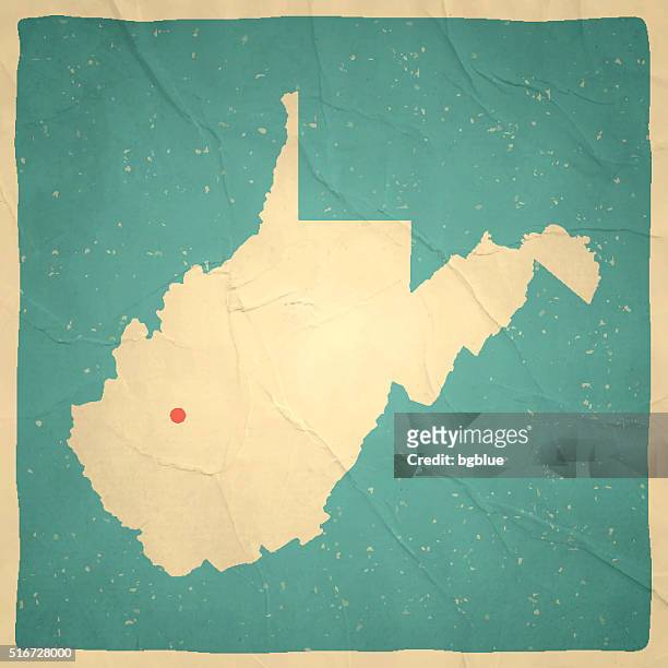 west virginia map on old paper - vintage texture - west virginia us state stock illustrations