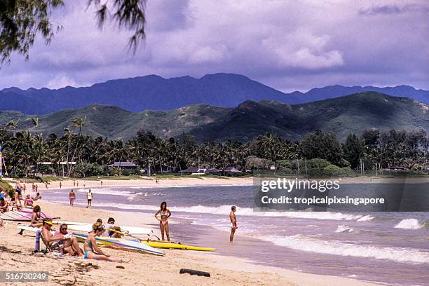 kailua beach - kailua stock-fotos und bilder