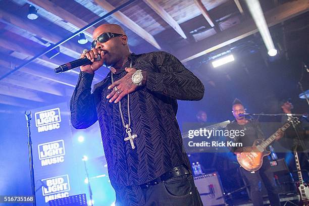 Treach of Naughty by Nature takes the stage with The Roots at the Bud Light Factory during the Bud Light Music Showcase on March 19, 2016 in Austin,...