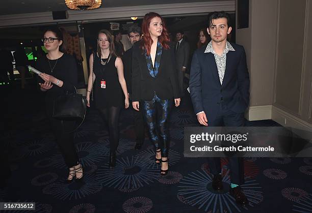 Hannah Murray and Craig Roberts in the winners room at the Jameson Empire Awards 2016 at The Grosvenor House Hotel on March 20, 2016 in London,...