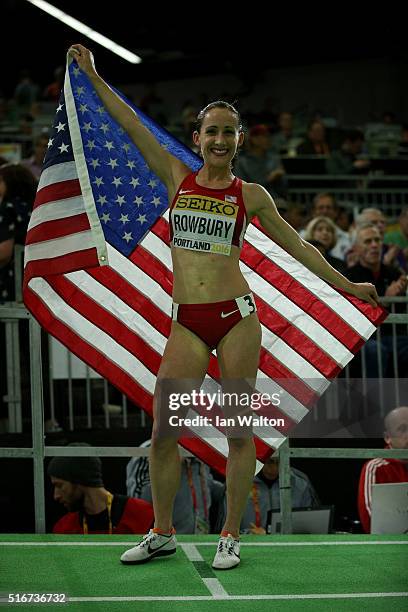 Shannon Rowbury of the United States wins bronze in the Women's 3000 Metres Final during day four of the IAAF World Indoor Championships at Oregon...