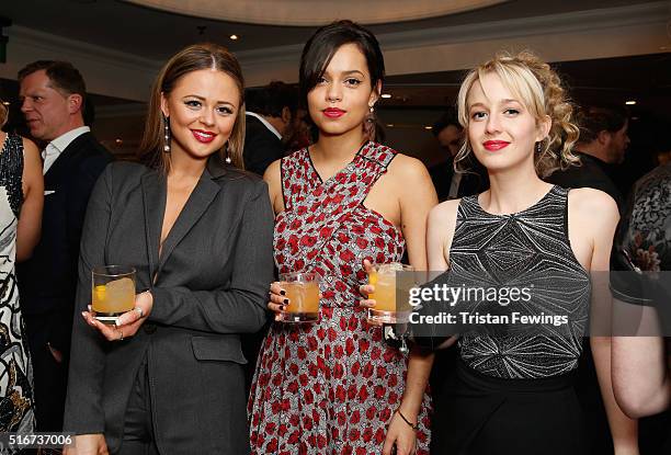 Emily Atack , Georgina Campbell and Holli Dempsey attend the Jameson Empire Awards 2016 at The Grosvenor House Hotel on March 20, 2016 in London,...