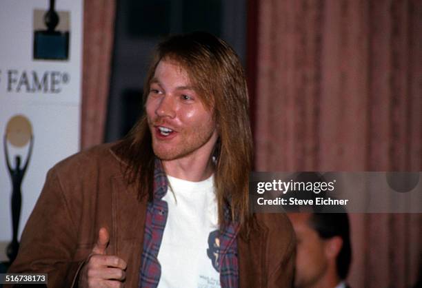 Axl Rose of Guns N' Roses at Rock and Roll Hall of Fame Waldorf Astoria, New York, January 19, 1994.