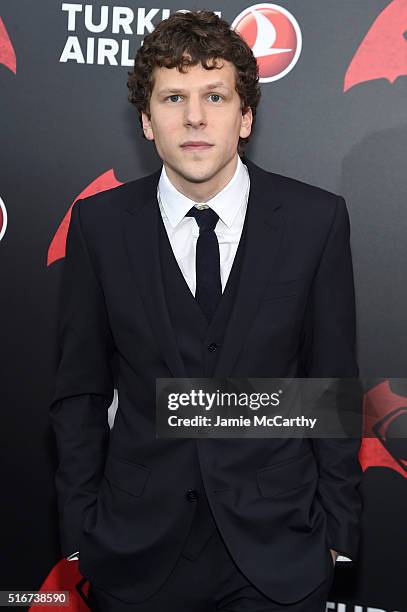 Actor Jesse Eisenberg attends the "Batman V Superman: Dawn Of Justice" New York Premiere at Radio City Music Hall on March 20, 2016 in New York City.