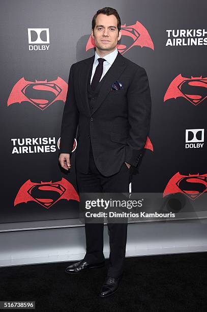 Actor Henry Cavill attends the "Batman V Superman: Dawn Of Justice" New York Premiere at Radio City Music Hall on March 20, 2016 in New York City.