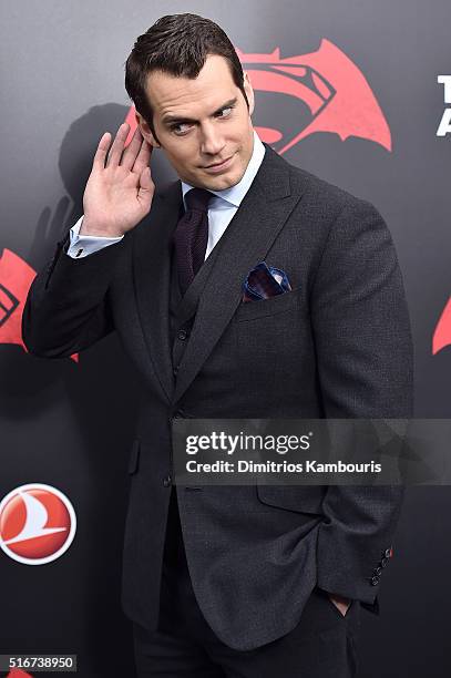 Actor Henry Cavill attends the "Batman V Superman: Dawn Of Justice" New York Premiere at Radio City Music Hall on March 20, 2016 in New York City.