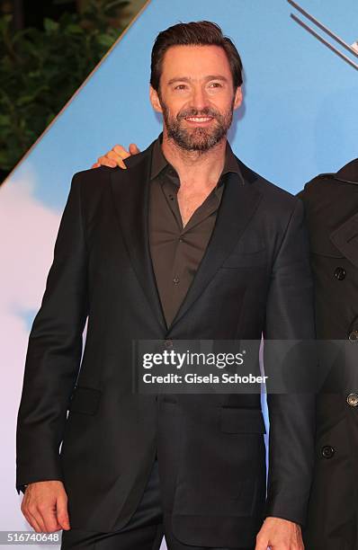 Hugh Jackman during the 'Eddie the Eagle' premiere at Mathaeser Filmpalast on March 20, 2016 in Munich, Germany.