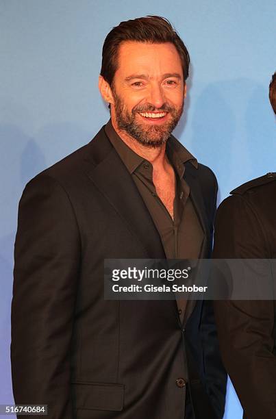 Hugh Jackman during the 'Eddie the Eagle' premiere at Mathaeser Filmpalast on March 20, 2016 in Munich, Germany.