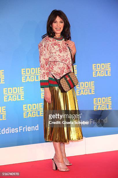 Iris Berben wearing Gucci during the 'Eddie the Eagle' premiere at Mathaeser Filmpalast on March 20, 2016 in Munich, Germany.