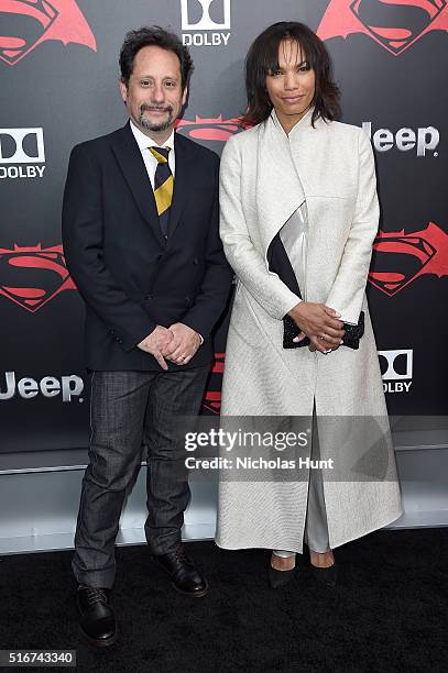 David Brenner and Amber Dixon Brenner attend the "Batman V Superman: Dawn Of Justice" New York Premiere at Radio City Music Hall on March 20, 2016 in...