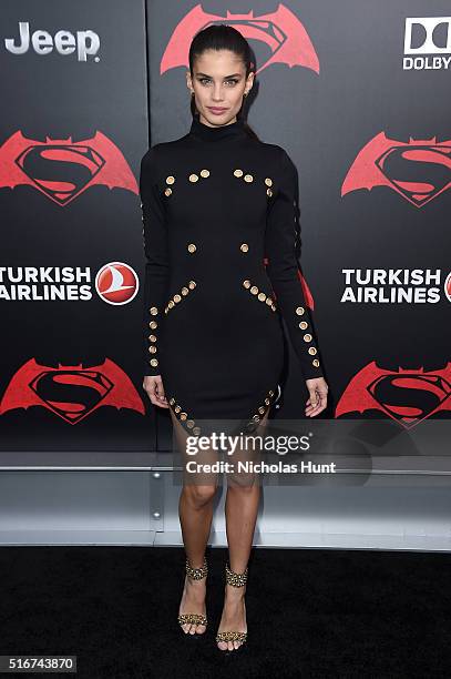 Actress Sara Sampaio attends the "Batman V Superman: Dawn Of Justice" New York Premiere at Radio City Music Hall on March 20, 2016 in New York City.