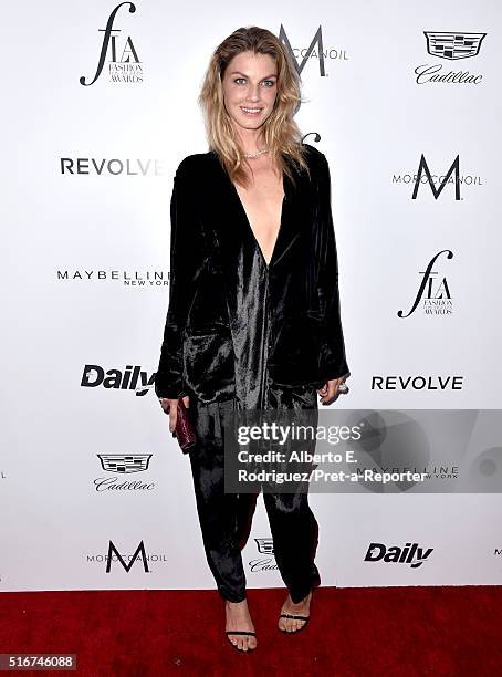 Model Angela Lindvall attends the Daily Front Row "Fashion Los Angeles Awards" at Sunset Tower Hotel on March 20, 2016 in West Hollywood, California.