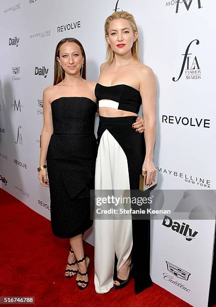 Honoree/jewelry designer Jennifer Meyer and actress Kate Hudson attend The Daily Front Row "Fashion Los Angeles Awards" 2016 at Sunset Tower Hotel on...