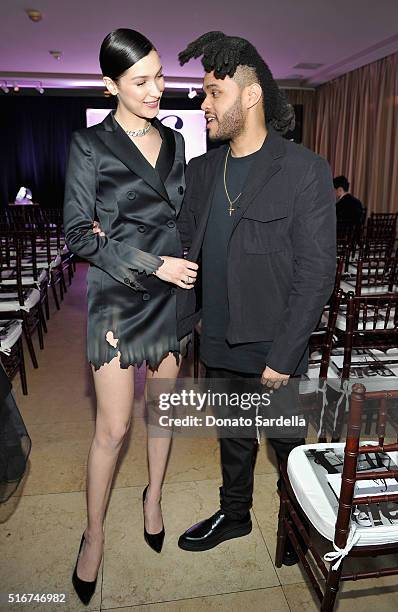 Model of the Year Honoree Bella Hadid and Abel "The Weeknd" Tesfaye attend The Daily Front Row "Fashion Los Angeles Awards" 2016 at Sunset Tower...