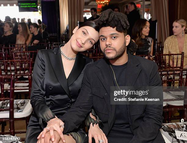 Model of the Year Honoree Bella Hadid and Abel "The Weeknd" Tesfaye attend The Daily Front Row "Fashion Los Angeles Awards" 2016 at Sunset Tower...