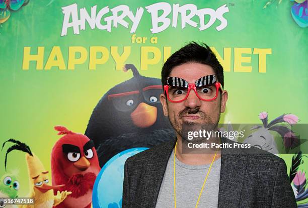 Brazilian comedian and the voice of Red on his country Marcelo Adnet during the United Nations Ceremony, Presentation and Photo Call naming Red, from...