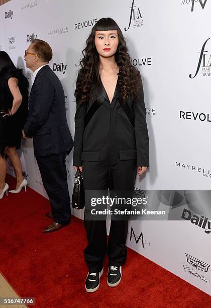 Asia Chow attends The Daily Front Row "Fashion Los Angeles Awards" 2016 at Sunset Tower Hotel on March 20, 2016 in West Hollywood, California.