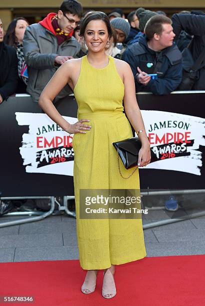 Aysha Kala attends the Jameson Empire Awards 2016 at The Grosvenor House Hotel on March 20, 2016 in London, England.