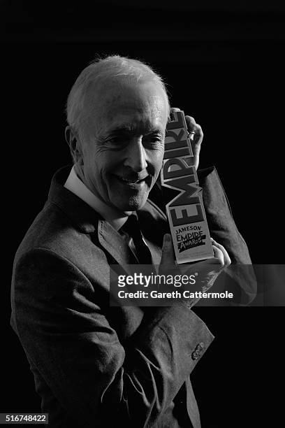 Anthony Daniels poses with the award for Best Sci-Fi/Fantasy film for Star Wars in the winners room at the Jameson Empire Awards 2016 at The...