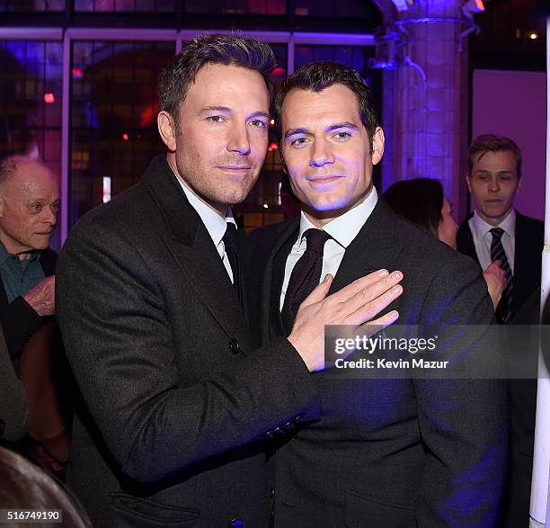 Ben Affleck and Henry Cavill attend the after party for "Batman V Superman: Dawn Of Justice" on March 20, 2016 in New York City.