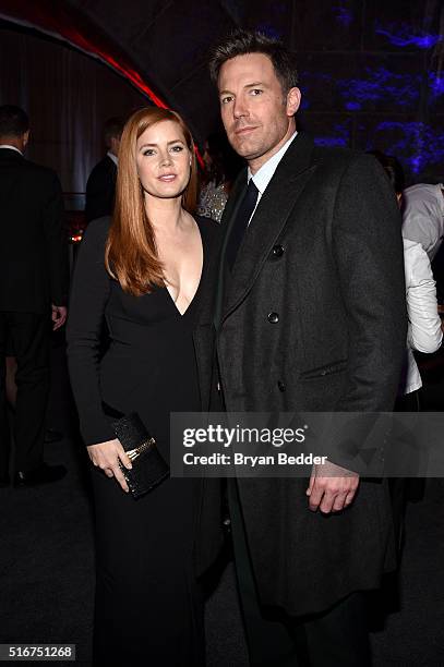 Actors Amy Adams and Ben Affleck attend the launch of Bai Superteas at the "Batman v Superman: Dawn of Justice" Premiere Party on March 20, 2016 in...