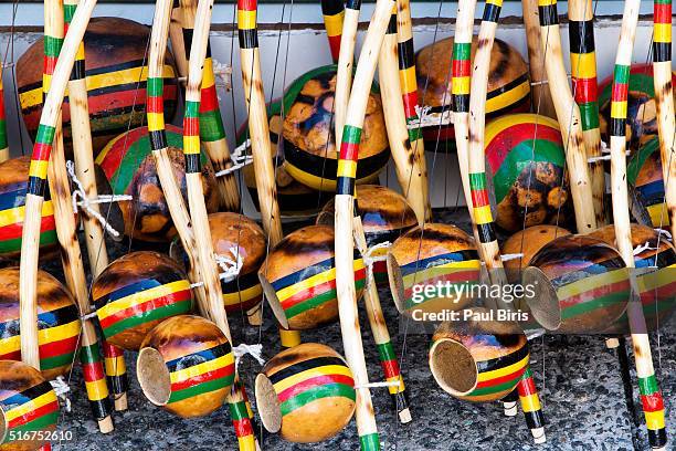 south america, brazil, bahia, salvador, brazilian percussion instruments - berimbau stock pictures, royalty-free photos & images