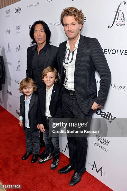 Magazine Editor-In-Chief Stephen Gan, Model Brad Kroenig, Jameson Kroenig and Hudson Kroenig attend The Daily Front Row "Fashion Los Angeles Awards"...