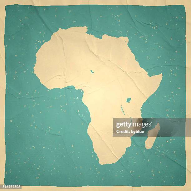 africa map on old paper - vintage texture - west africa stock illustrations