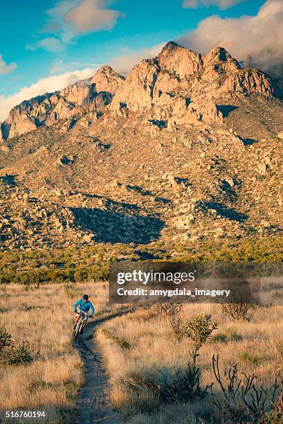 nature man landscape fitness inspiration - sandia mountains stockfoto's en -beelden