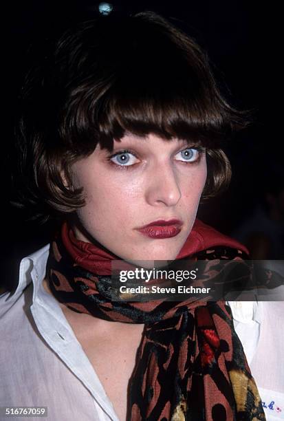 Milla Jovovich at Marc Jacobs Fashion Show, New York, November 3, 1997.