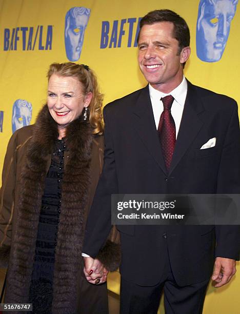 Actors Juliet Mills and husband Maxwell Caulfield arrive at the 13th Annual BAFTA/LA Britannia Awards at the Beverly Hilton Hotel on November 4, 2004...